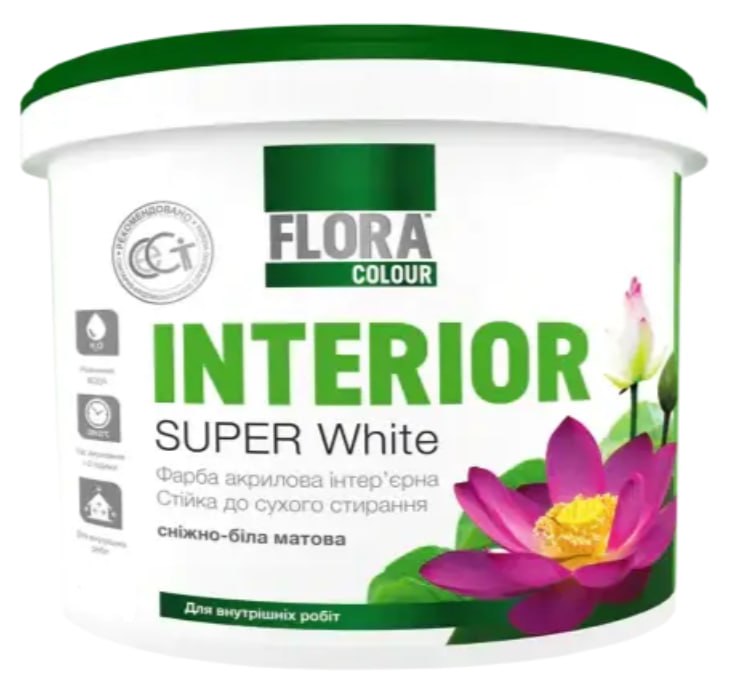 Фарба акрилова інтер'єрна "FLORA COLOUR" 7 кг стійка до миття